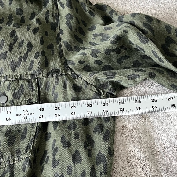 Rails Collins Linen Blend Green Leopard Utility Jacket Animal Print Size XL NWOT - Picture 14 of 16